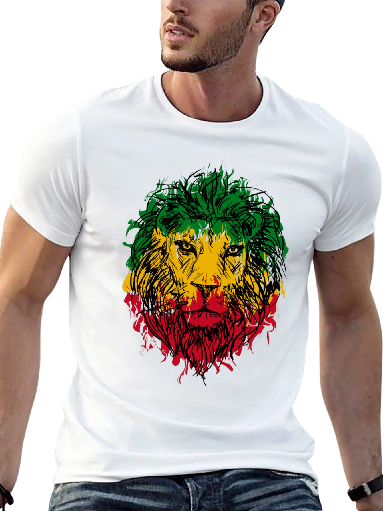Rasta Lion Graphic Tee - Reggae Style