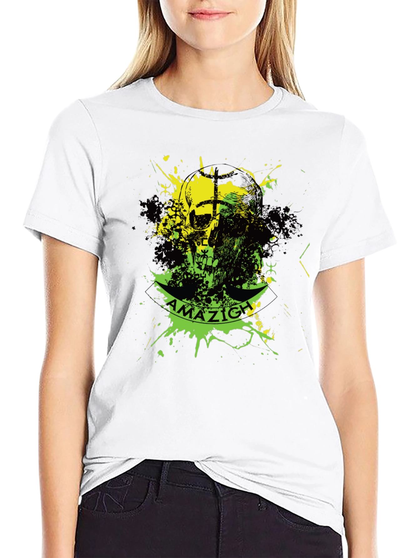 Amazigh Skull Graphic Black T-Shirt