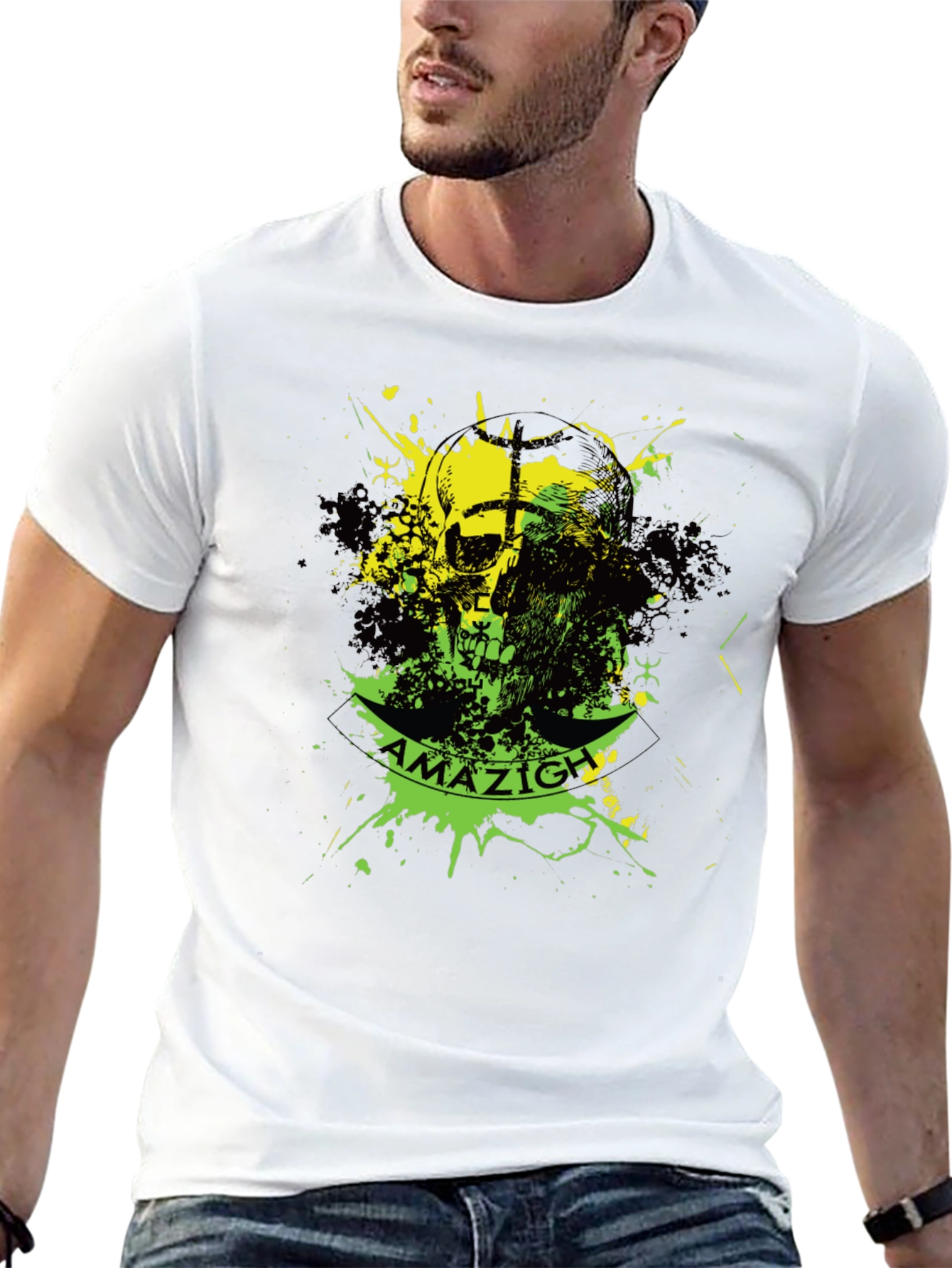 Amazigh Skull Graphic Black T-Shirt