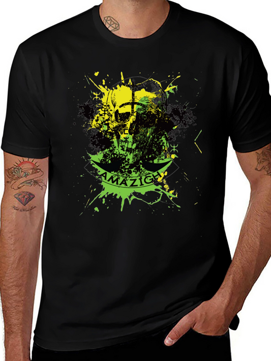 Amazigh Skull Graphic Black T-Shirt