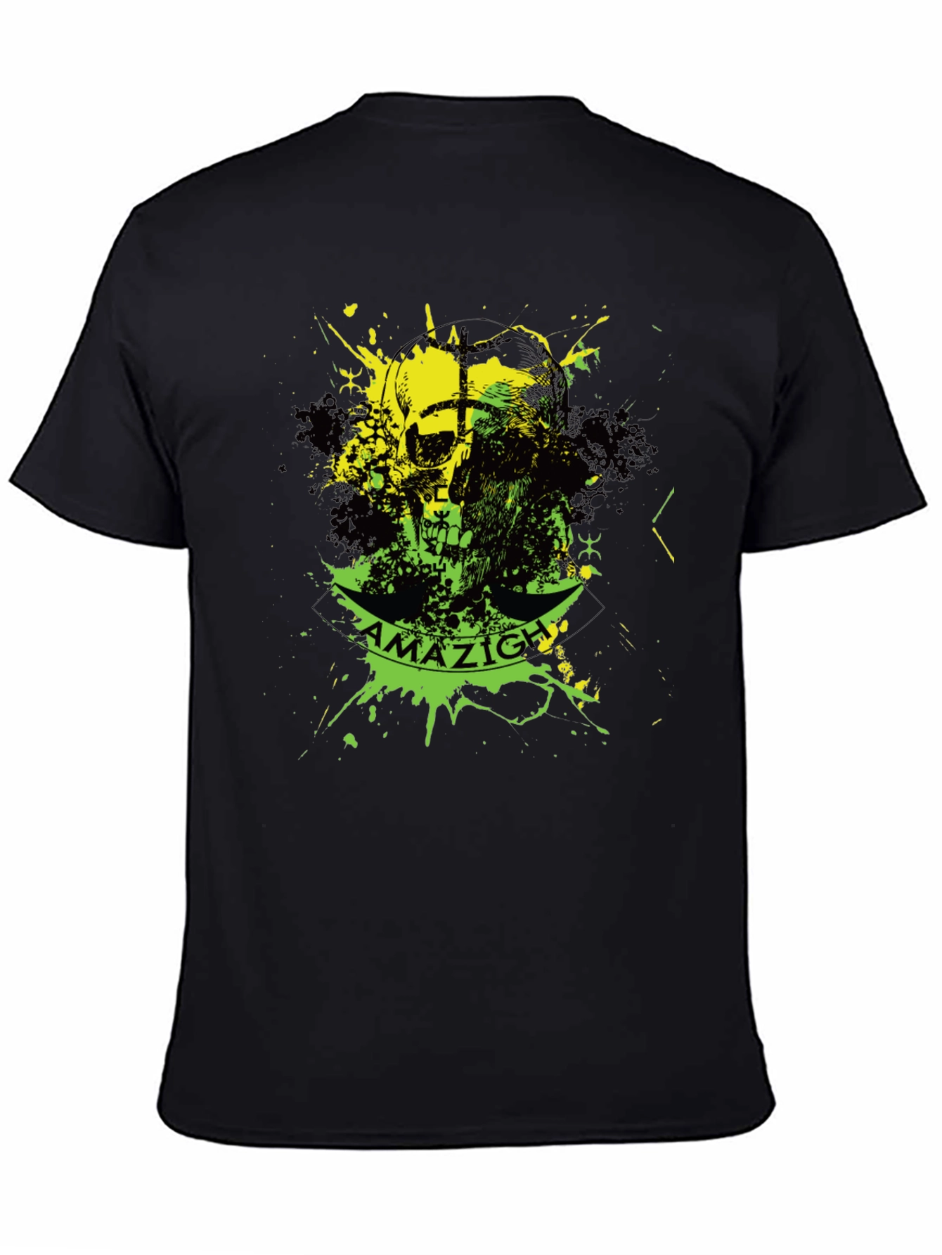 Amazigh Skull Graphic Black T-Shirt