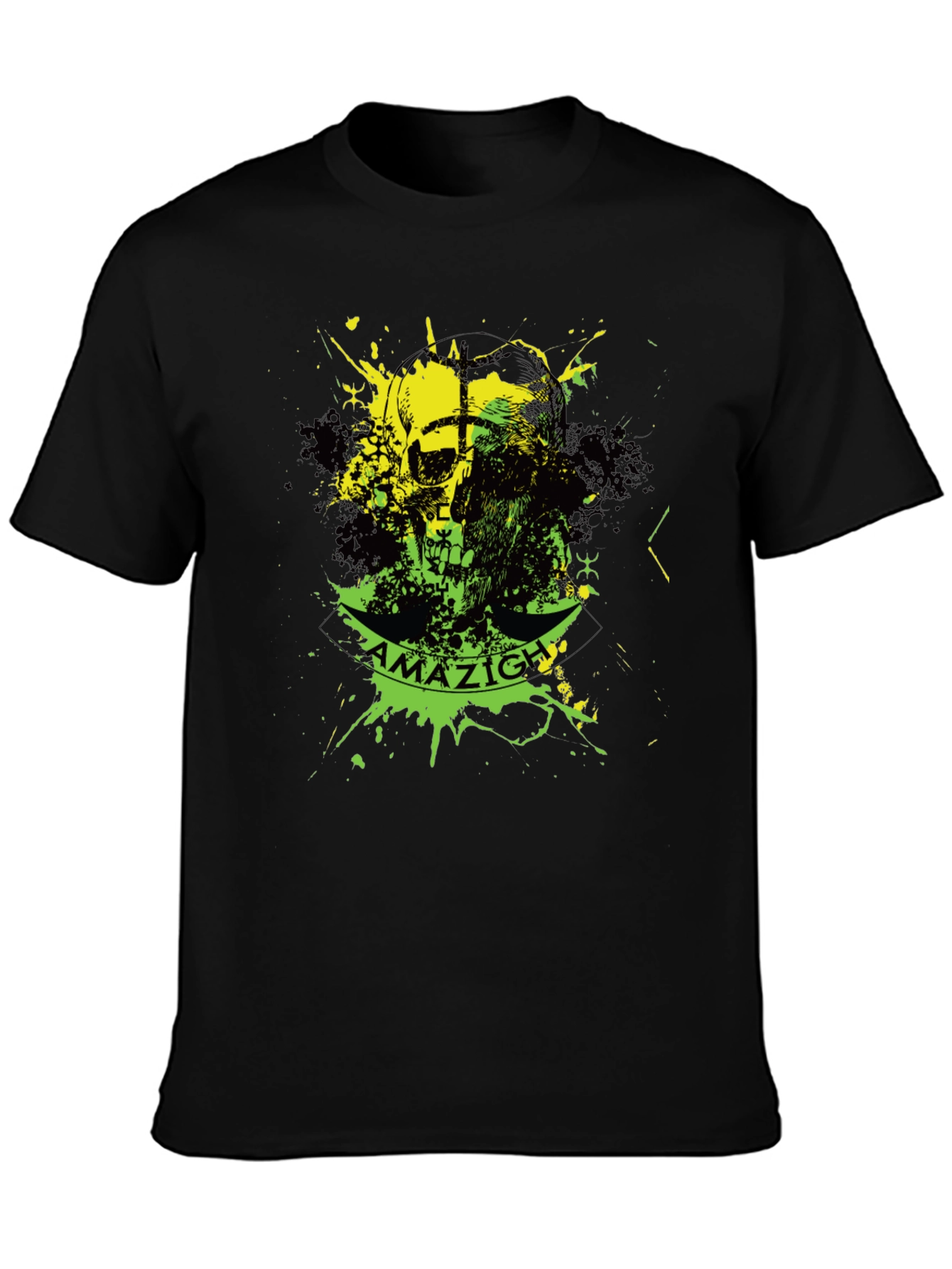 Amazigh Skull Graphic Black T-Shirt