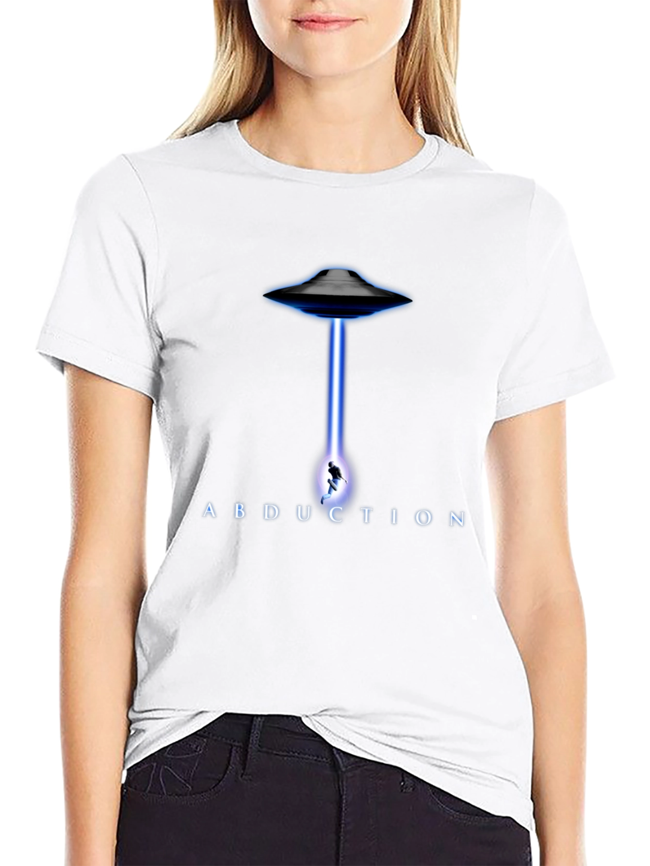 Abduction UFO Graphic T-Shirt - Black