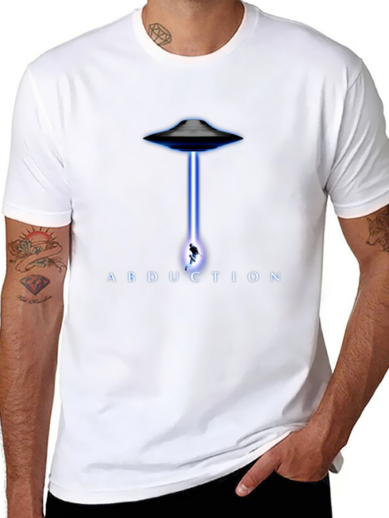 Abduction UFO Graphic T-Shirt - Black