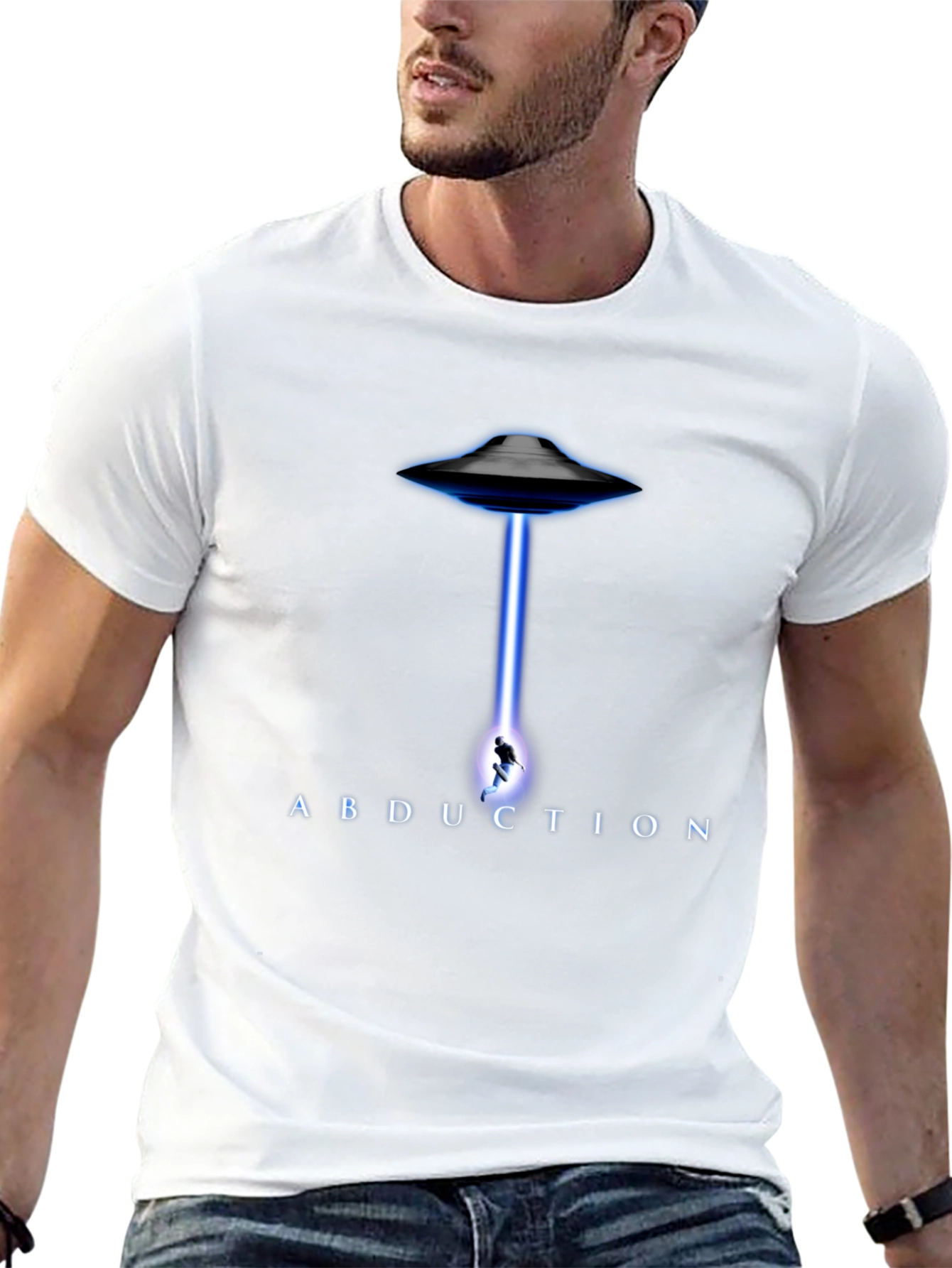 Abduction UFO Graphic T-Shirt - Black