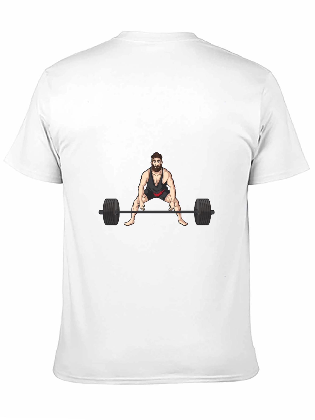 Weightlifter Cartoon Black T-Shirt