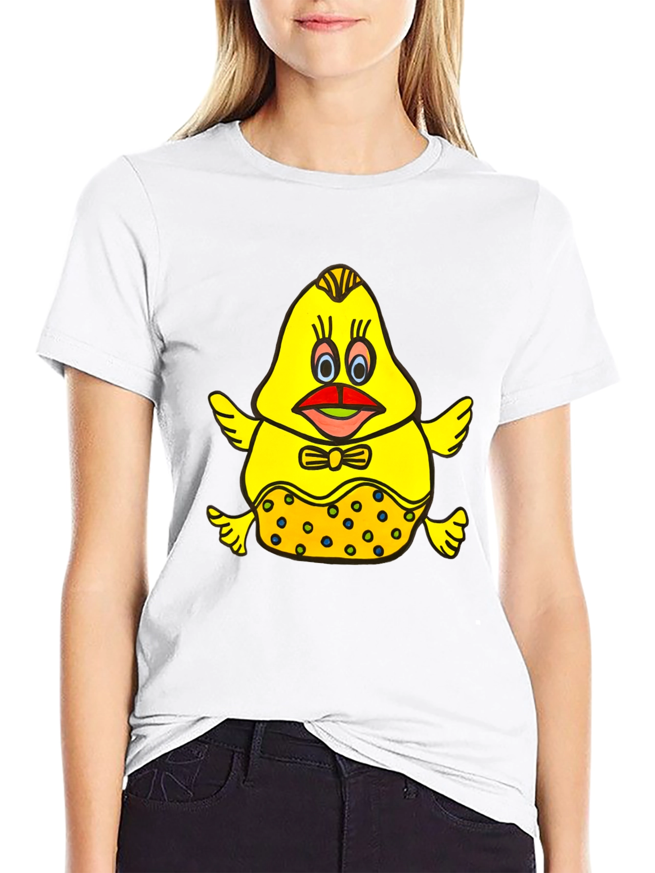 Cartoon Chick Graphic Tee - Unique and Fun!