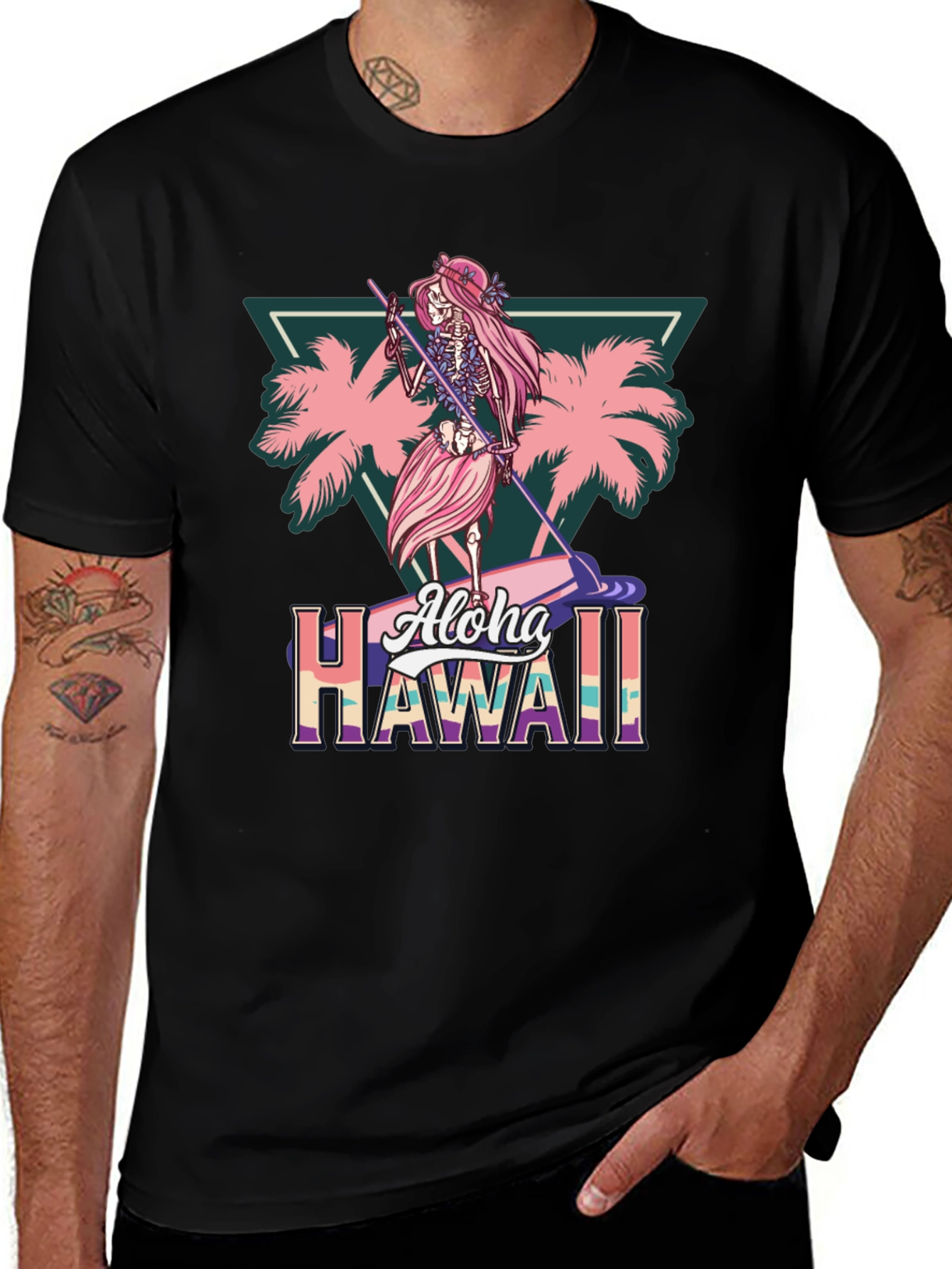 Aloha Hawaii Skeleton Surfer T-Shirt