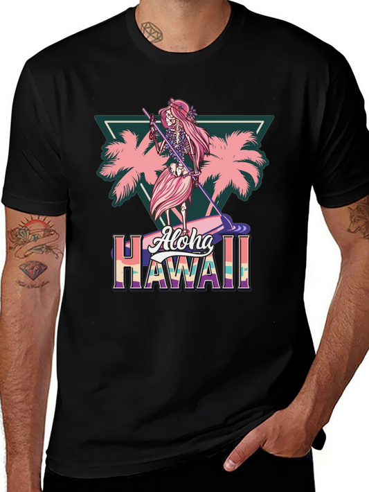 Aloha Hawaii Skeleton Surfer T-Shirt