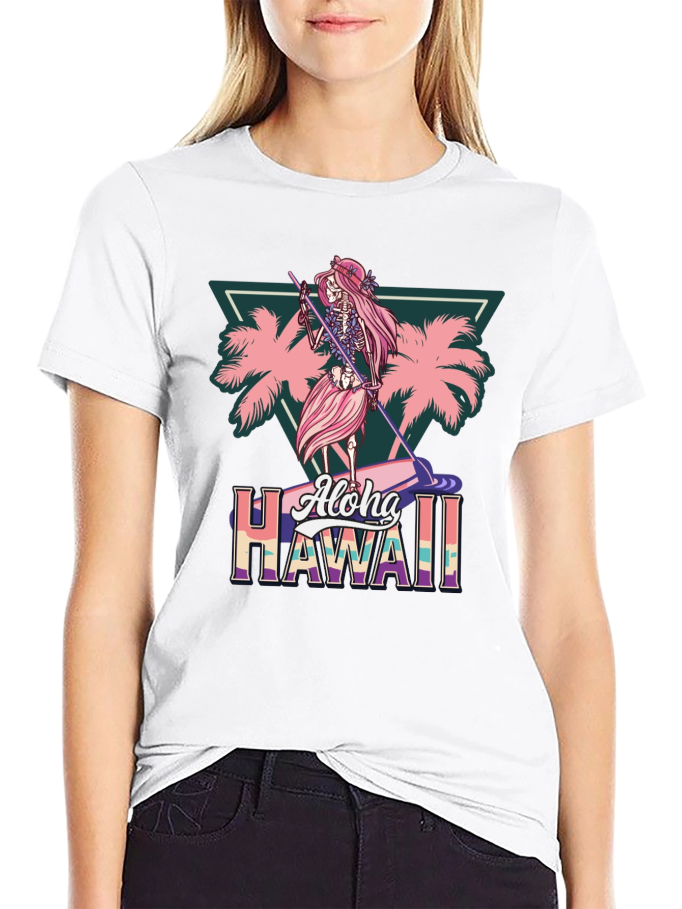 Aloha Hawaii Skeleton Surfer T-Shirt