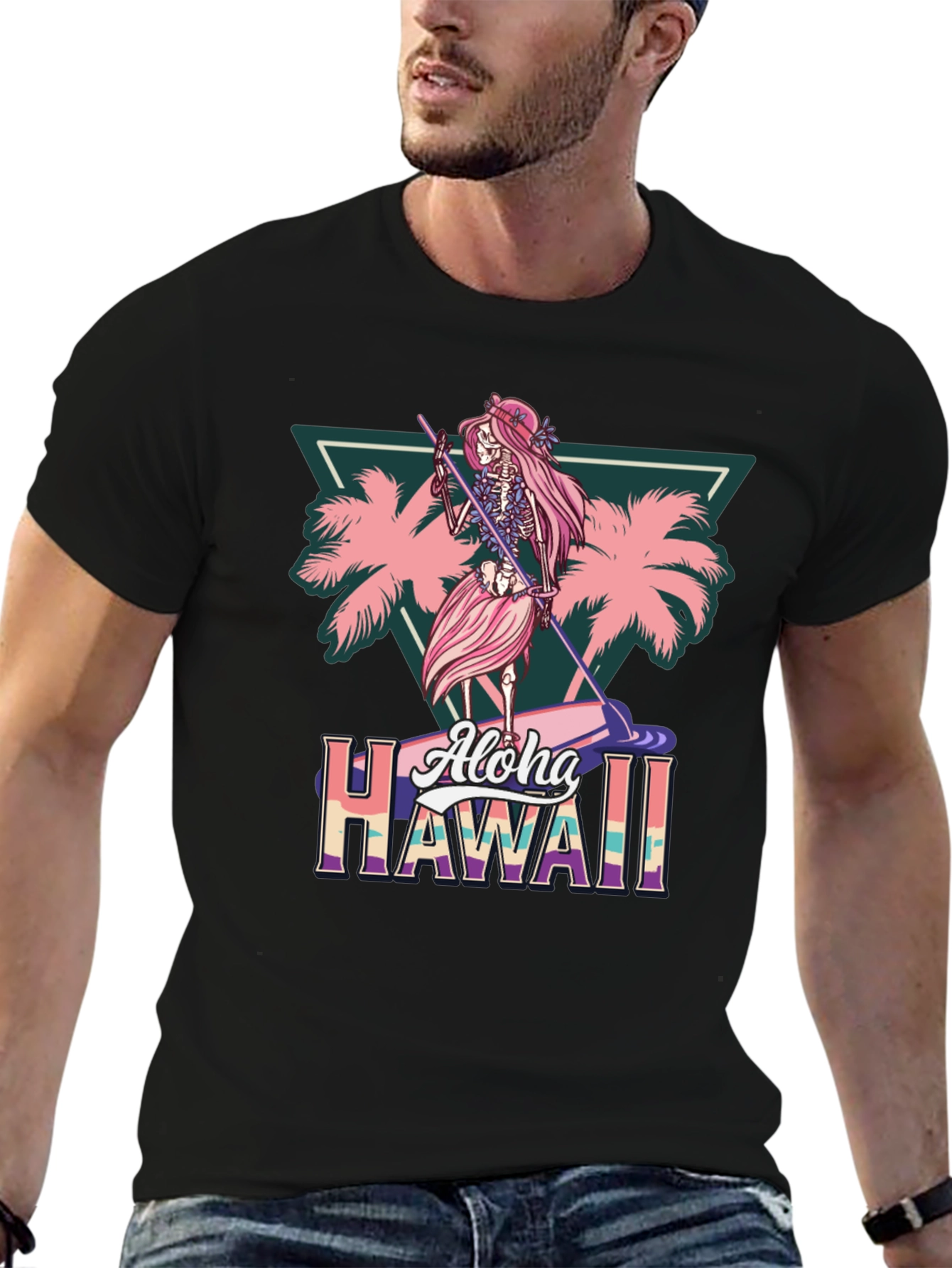 Aloha Hawaii Skeleton Surfer T-Shirt