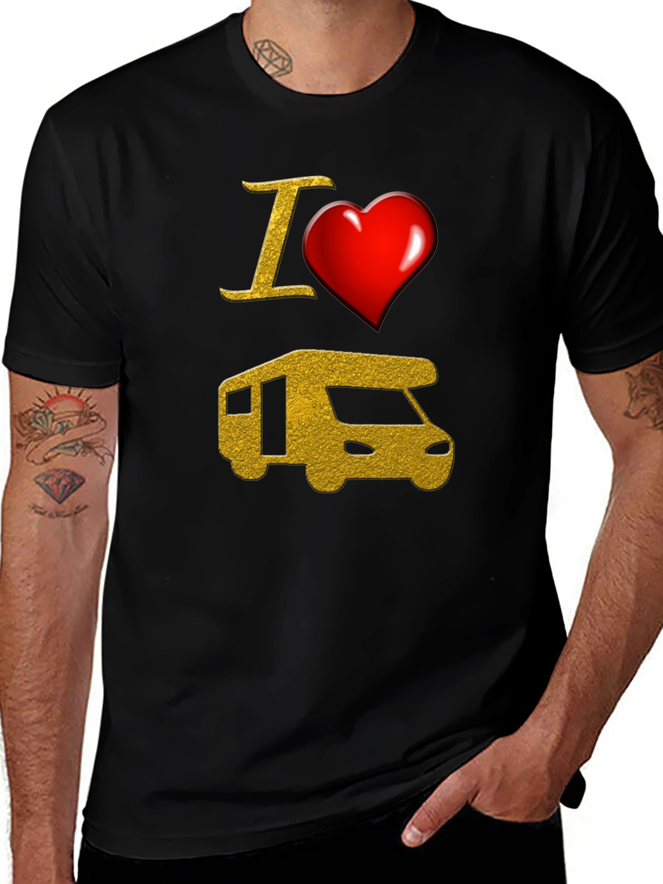 I Heart RV Graphic T-Shirt - Camping Adventure Tee