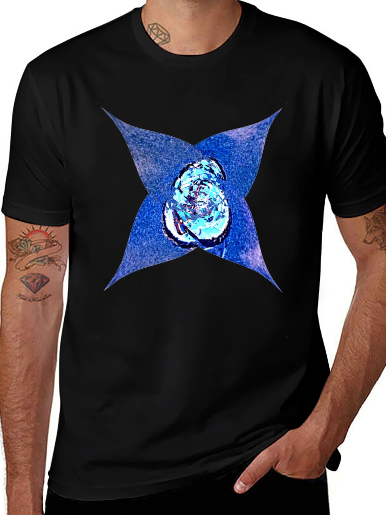 Abstract Graphic Print Black T-Shirt