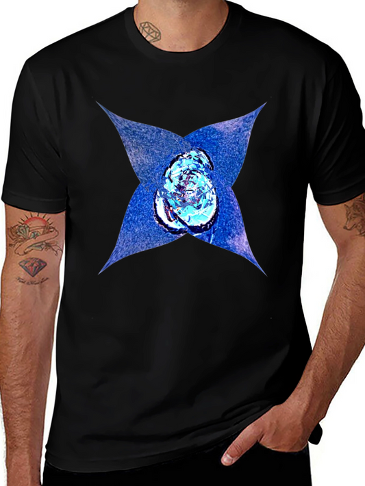 Abstract Graphic Print Black T-Shirt