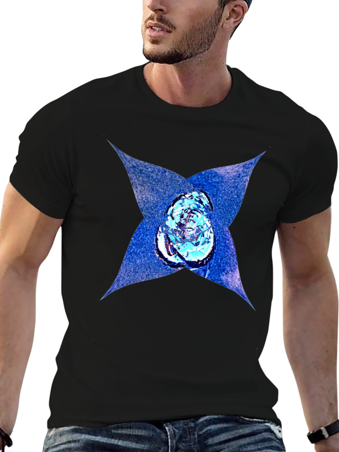 Abstract Graphic Print Black T-Shirt