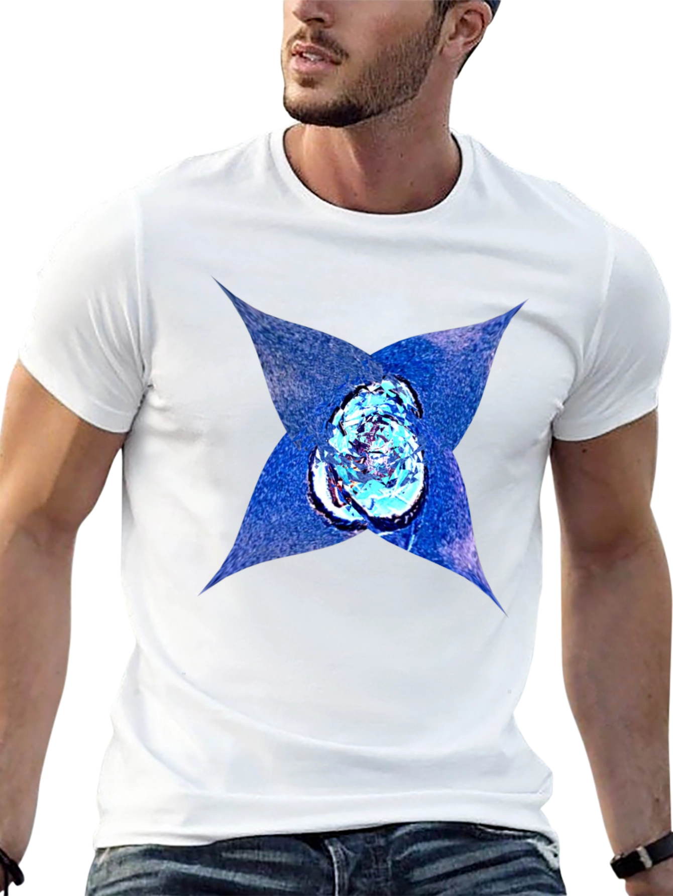 Abstract Graphic Print Black T-Shirt