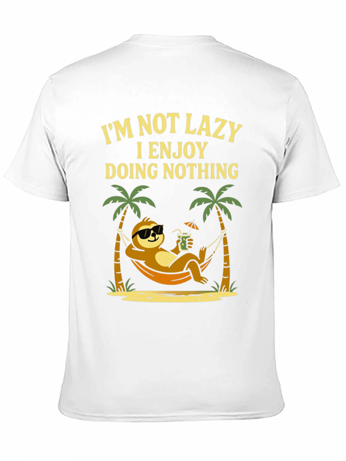 Lazy Sloth Beach T-Shirt - Enjoy Doing Nothing