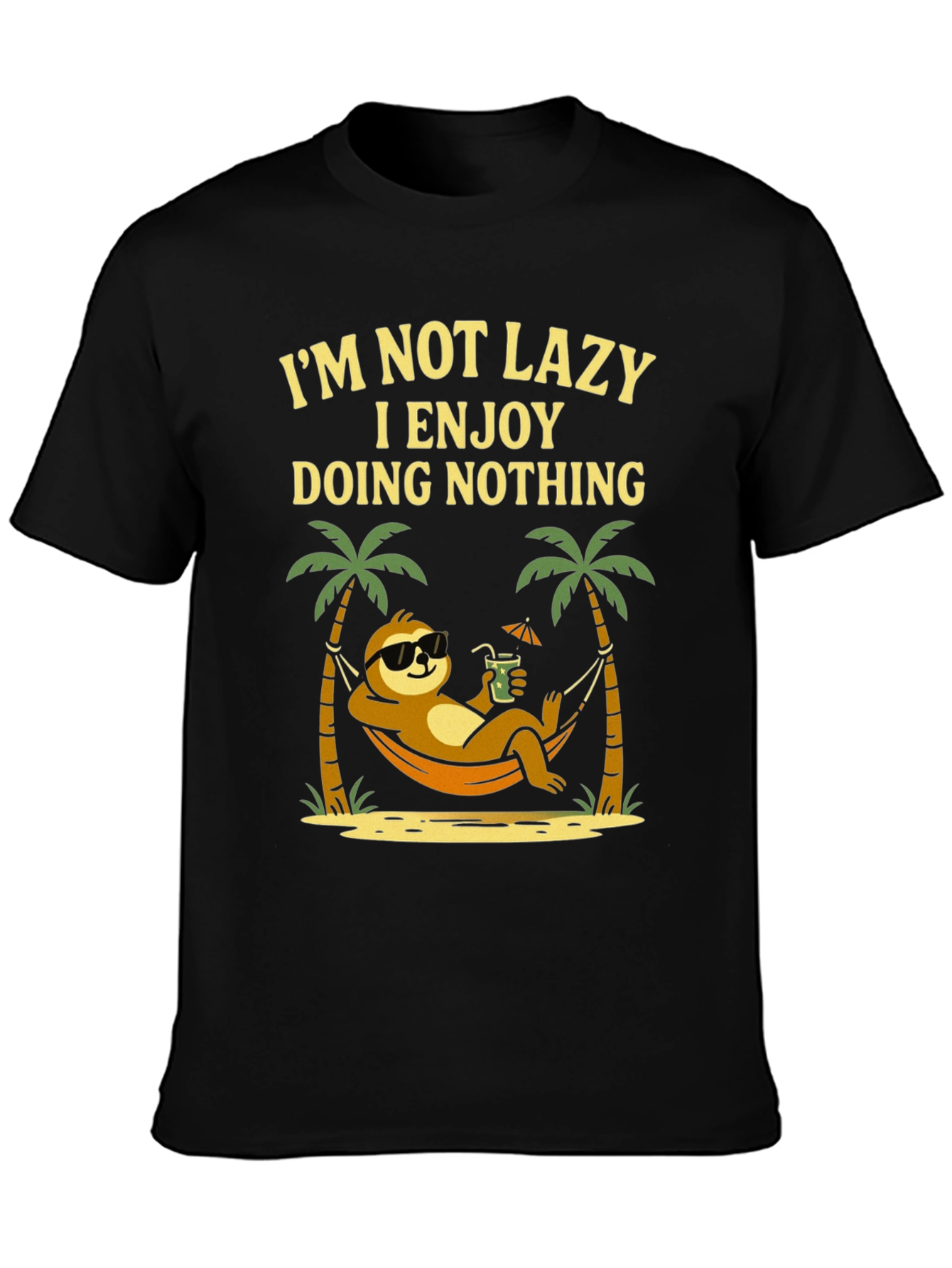 Lazy Sloth Beach T-Shirt - Enjoy Doing Nothing