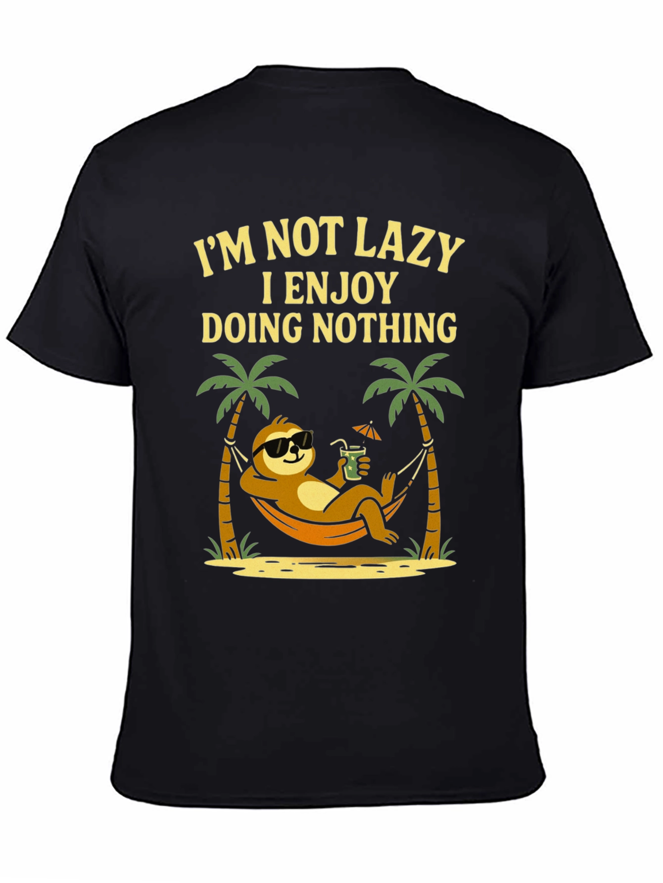 Lazy Sloth Beach T-Shirt - Enjoy Doing Nothing