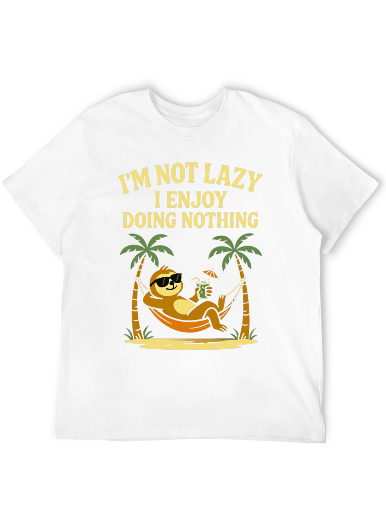 Lazy Sloth Beach T-Shirt - Enjoy Doing Nothing