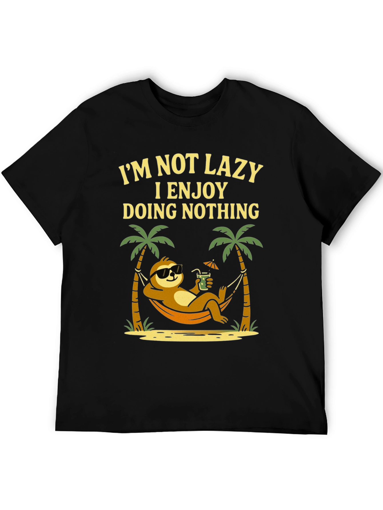 Lazy Sloth Beach T-Shirt - Enjoy Doing Nothing