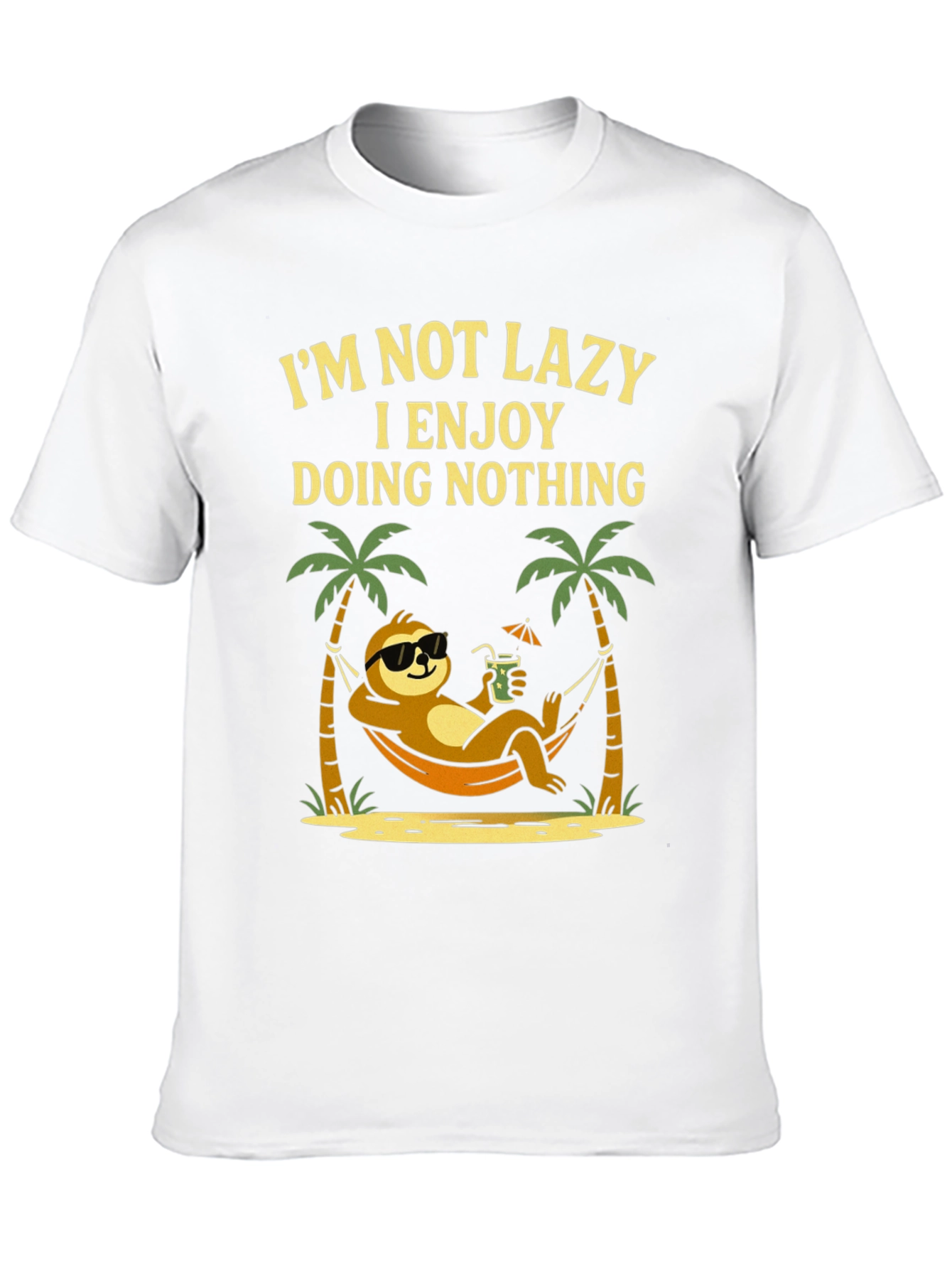 Lazy Sloth Beach T-Shirt - Enjoy Doing Nothing