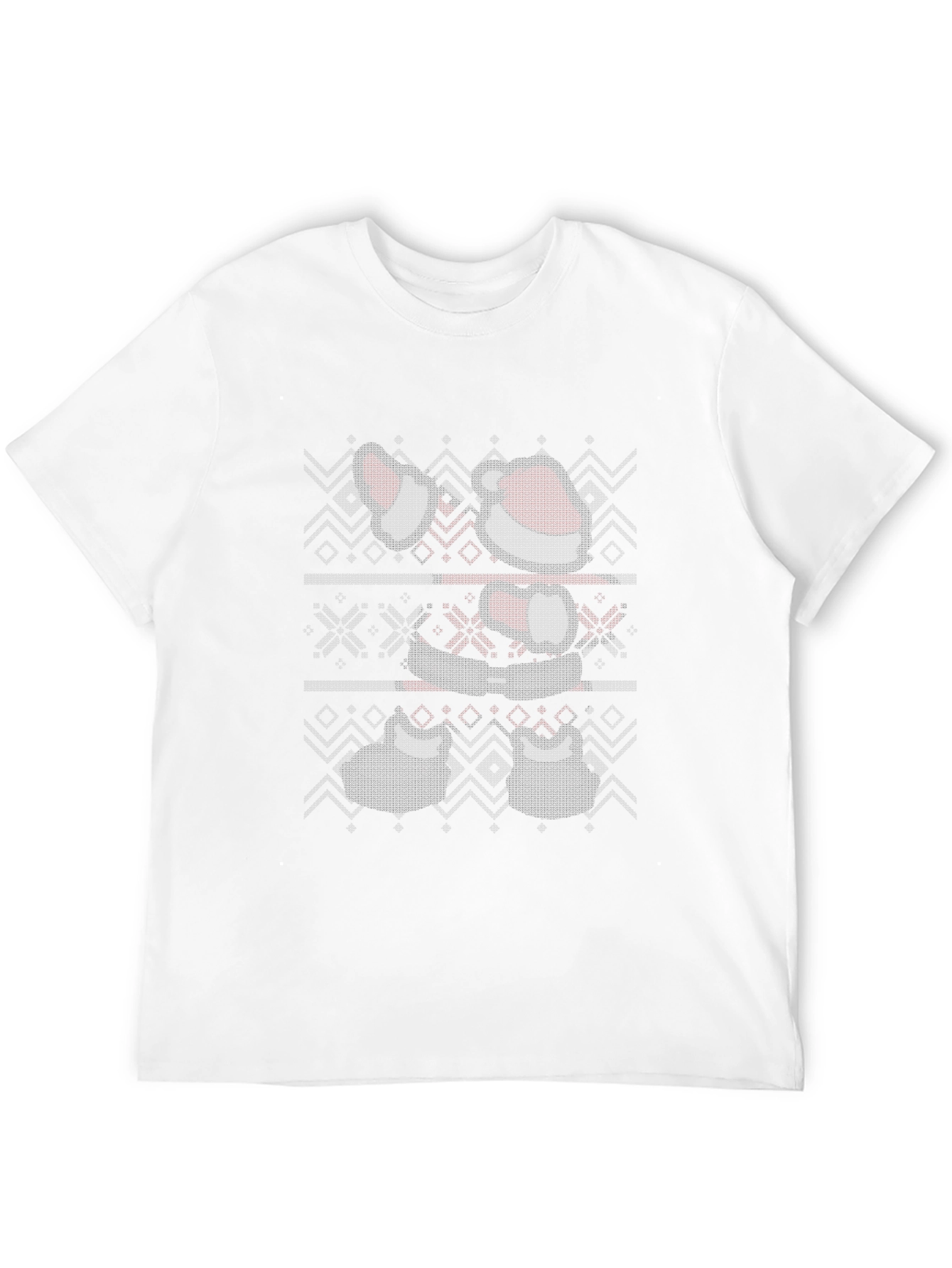 Santa Ugly Christmas Sweater Style Black T-Shirt