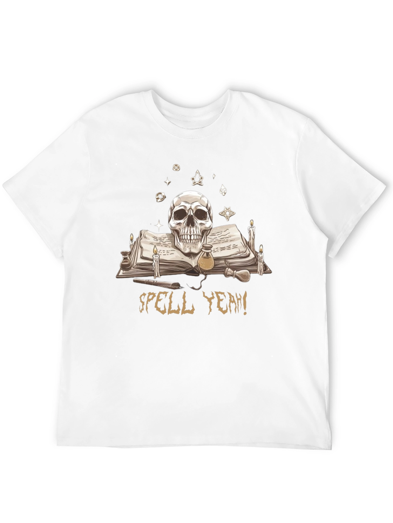 Skull & Spellbook Graphic T-Shirt - Dark Academia Style