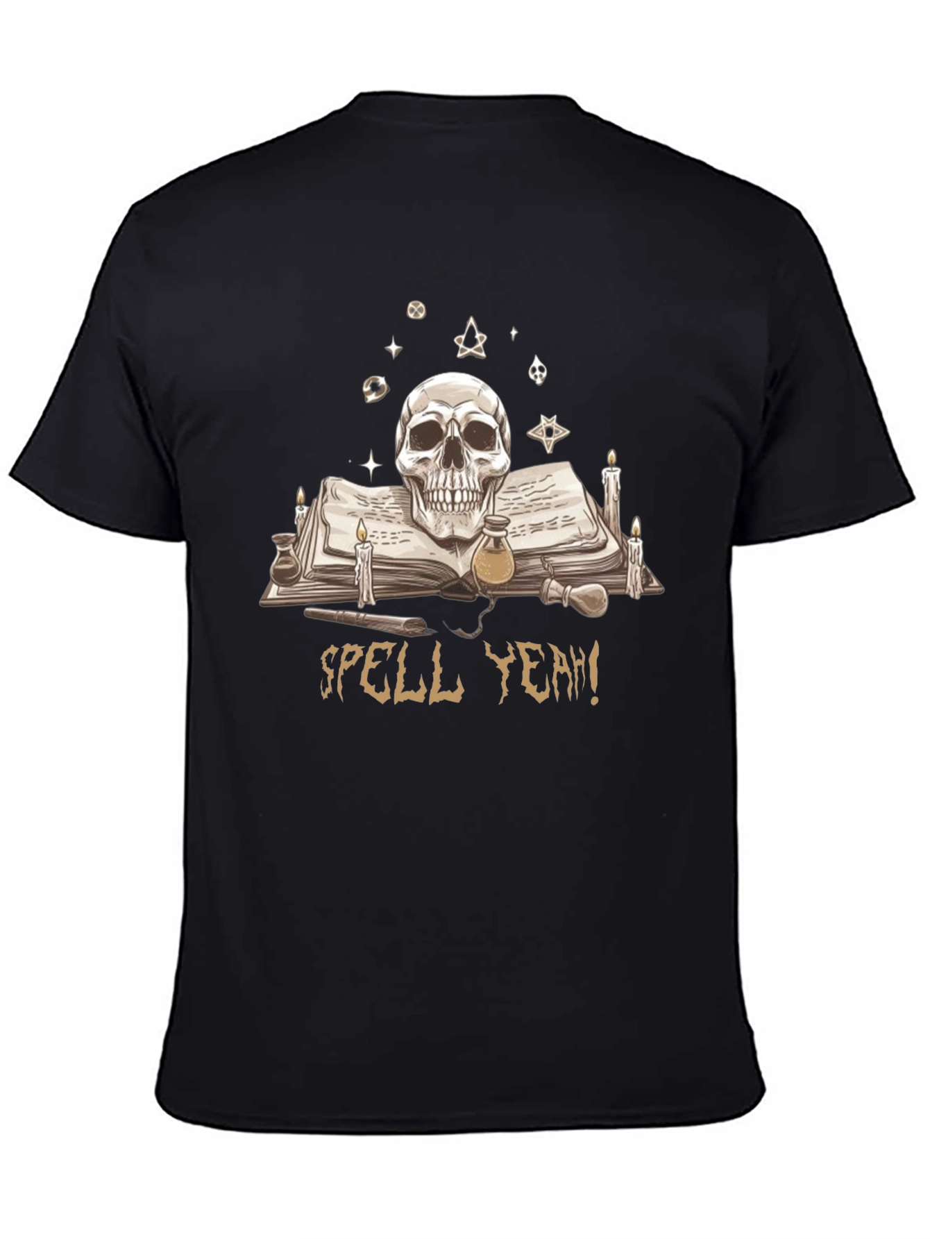 Skull & Spellbook Graphic T-Shirt - Dark Academia Style