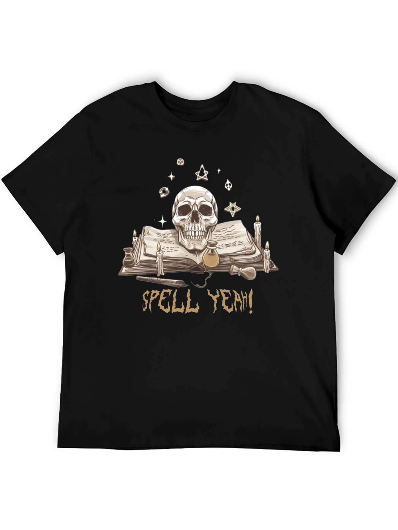 Skull & Spellbook Graphic T-Shirt - Dark Academia Style