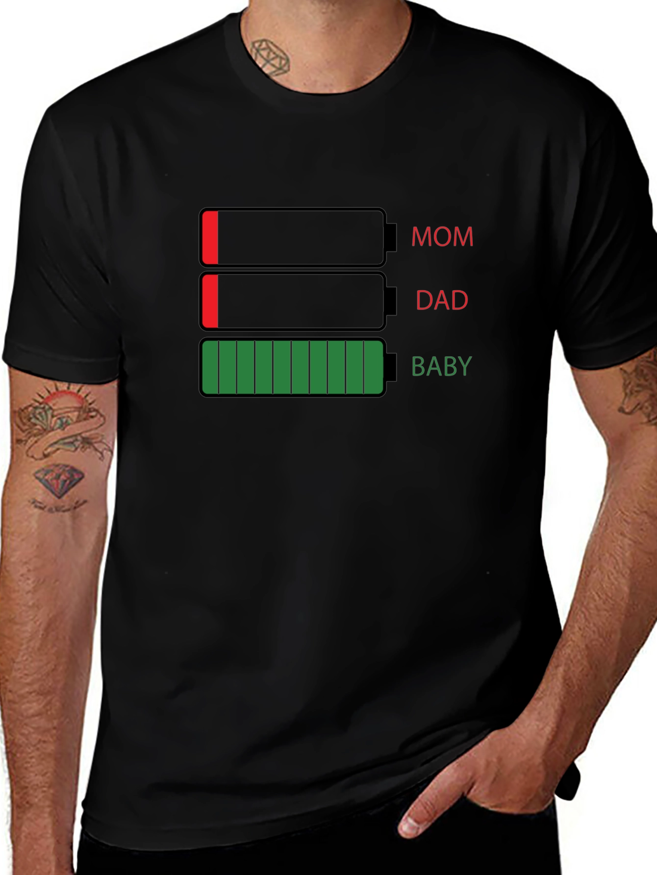 Family Battery Level Graphic T-Shirt