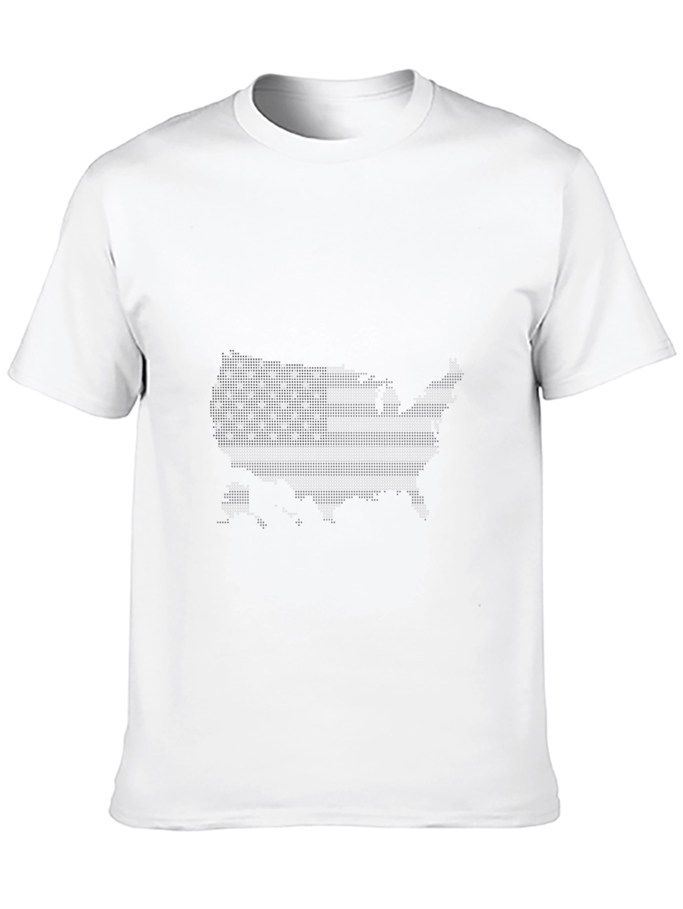 USA Flag Map Graphic Black T-Shirt