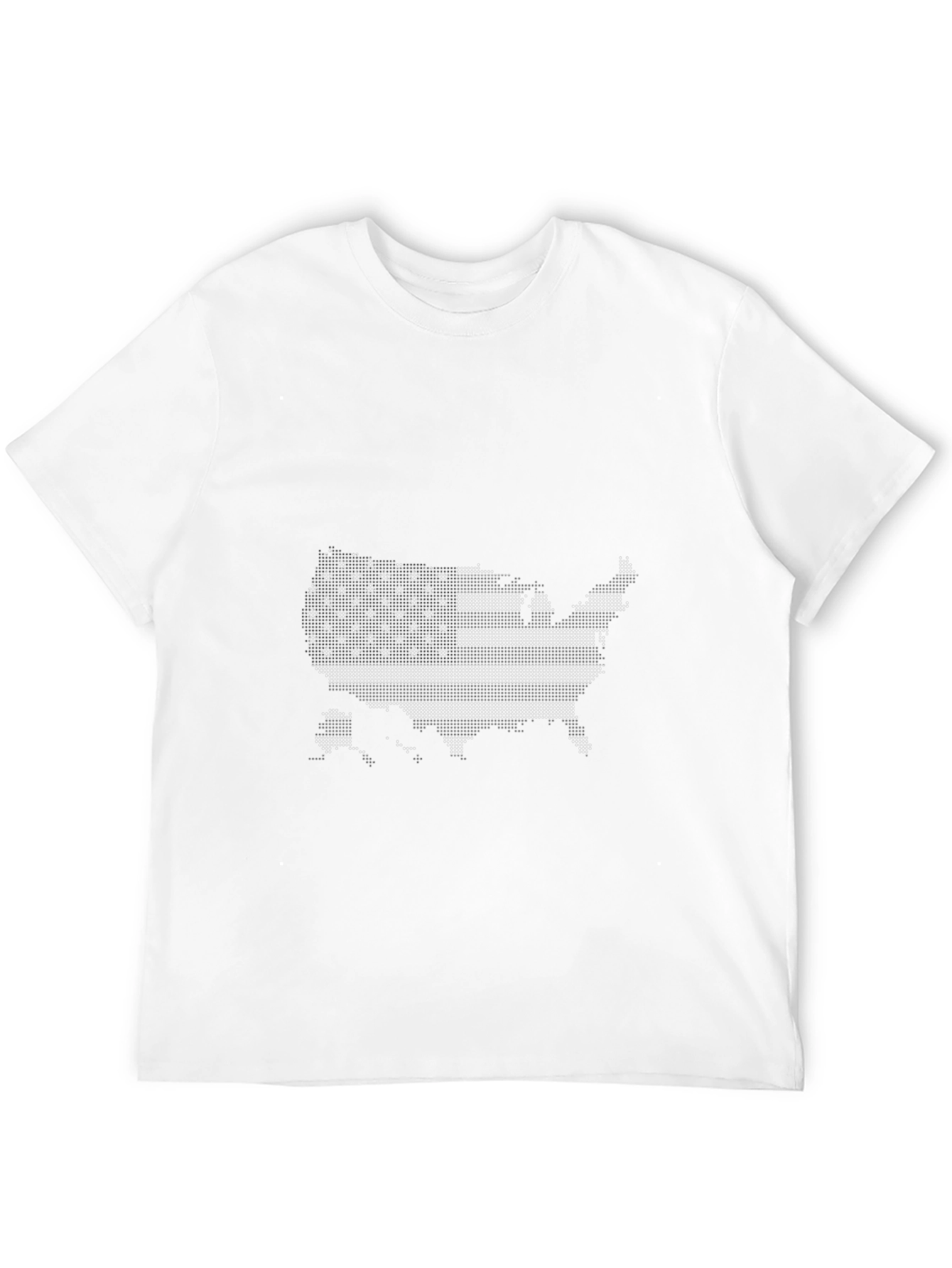 USA Flag Map Graphic Black T-Shirt