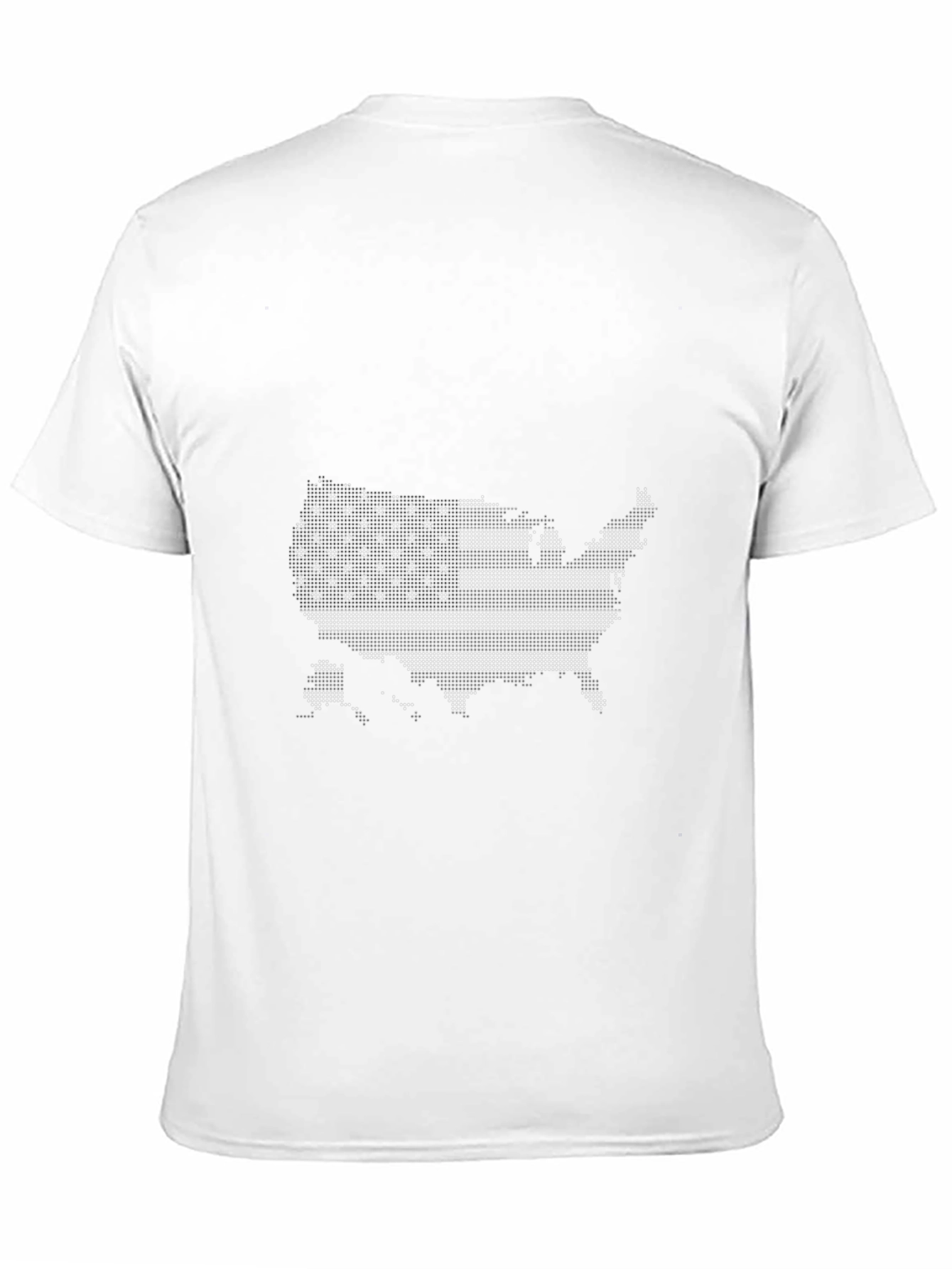 USA Flag Map Graphic Black T-Shirt