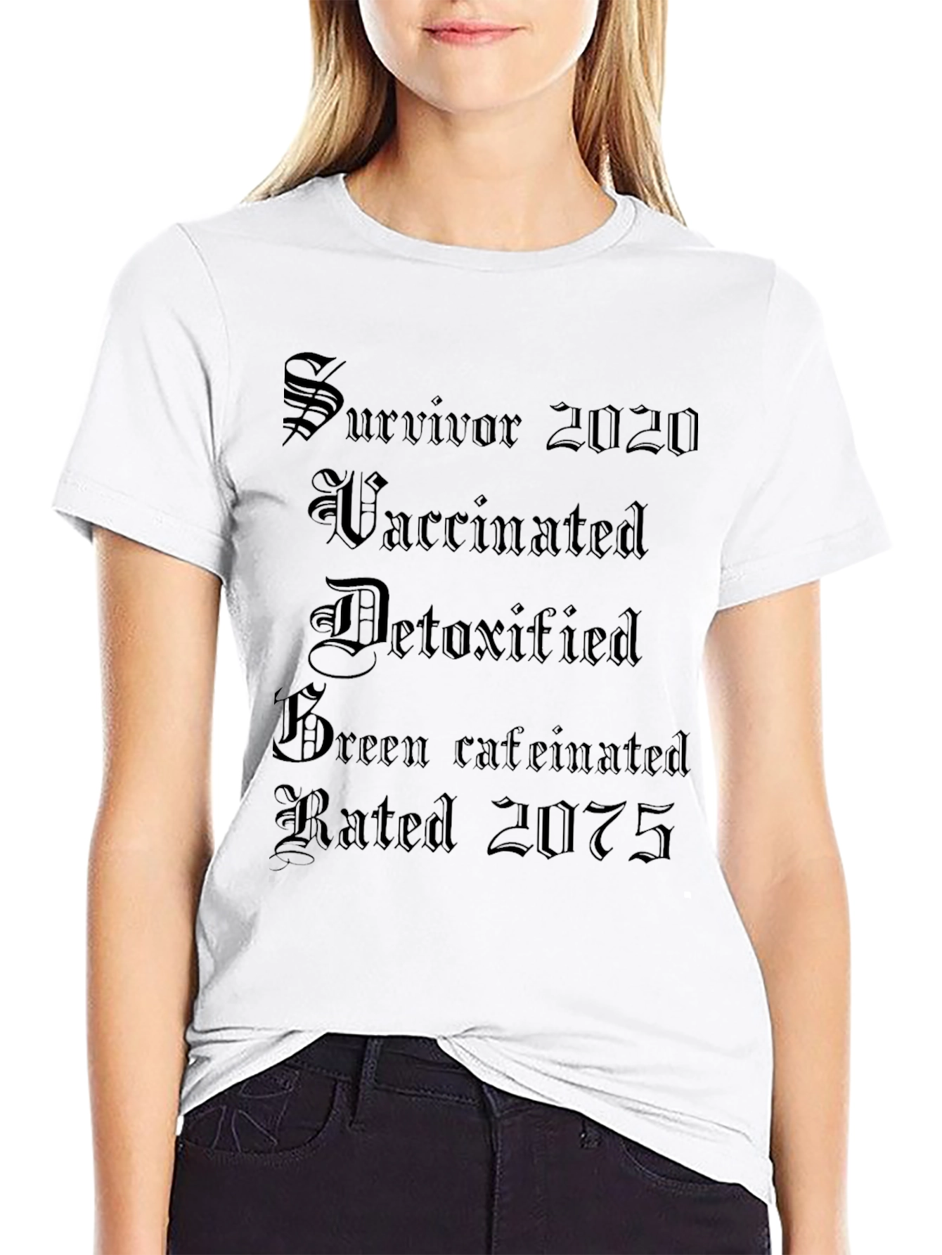 Survivor 2020 T-Shirt - Vaccinated Detoxified & Caffeinated
