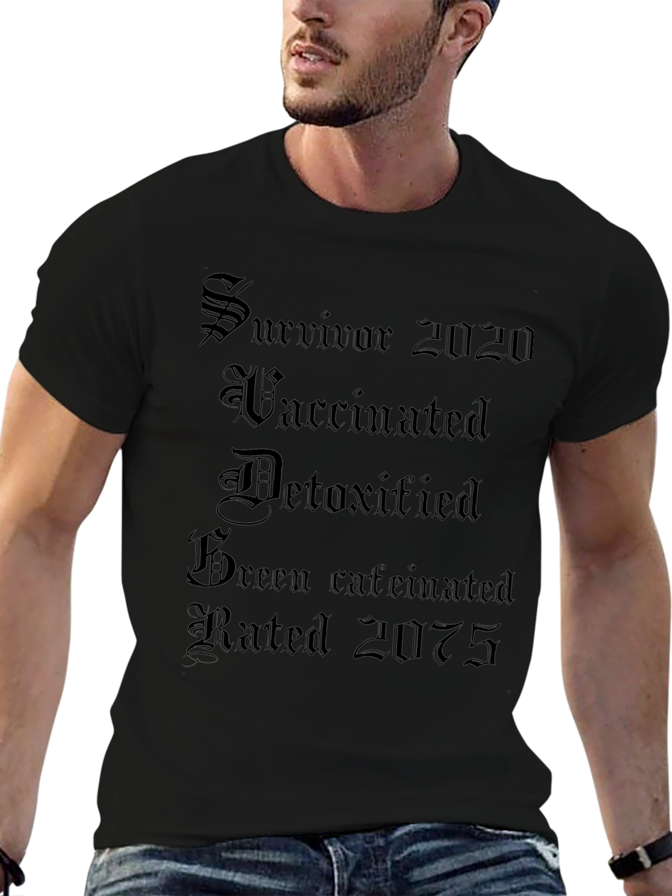 Survivor 2020 T-Shirt - Vaccinated Detoxified & Caffeinated