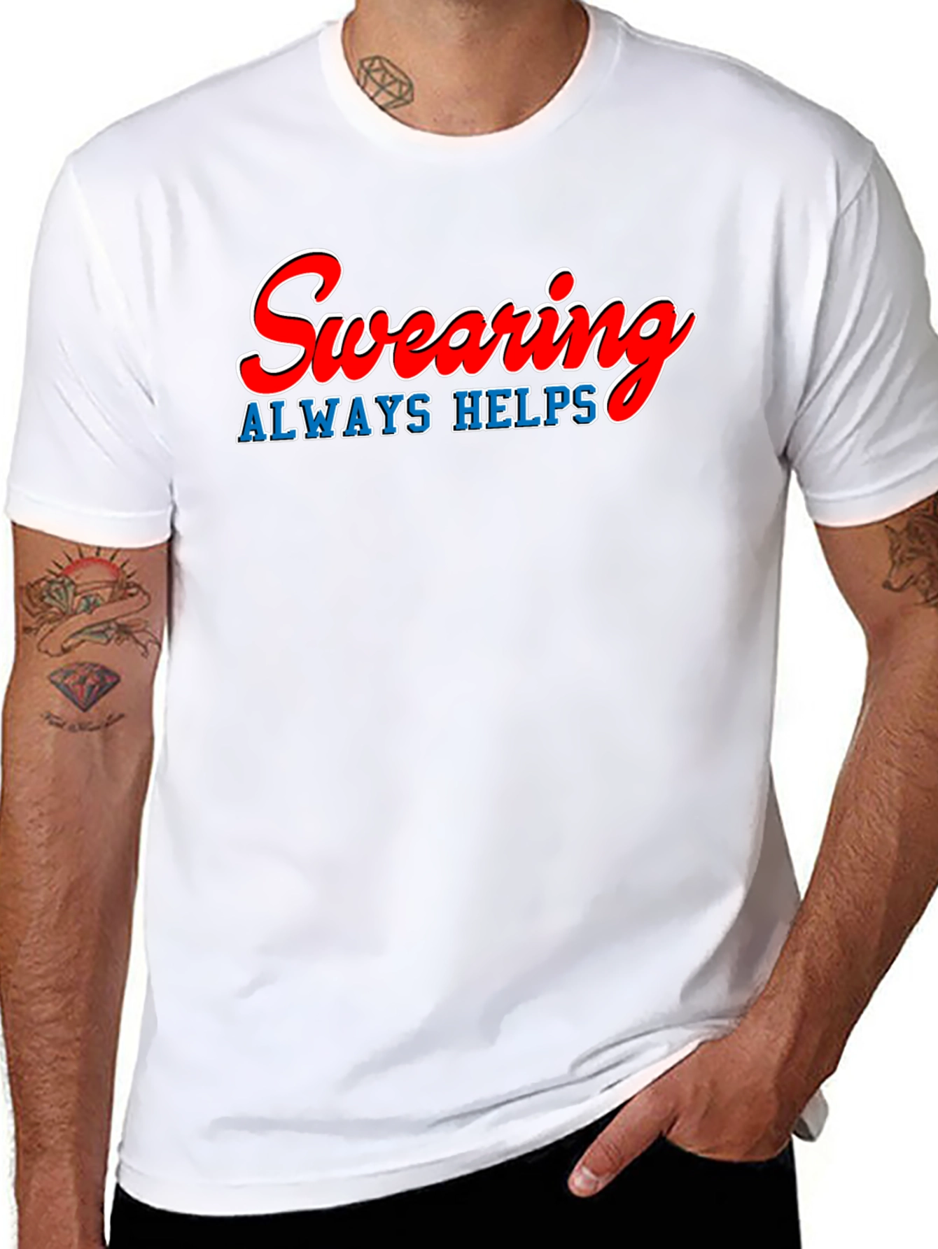 Swearing Always Helps T-Shirt - Funny Graphic Tee