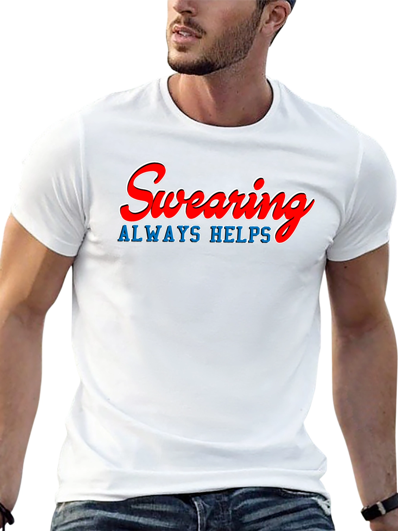 Swearing Always Helps T-Shirt - Funny Graphic Tee