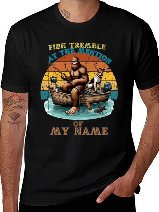 Fish Tremble Bigfoot Fishing T-Shirt