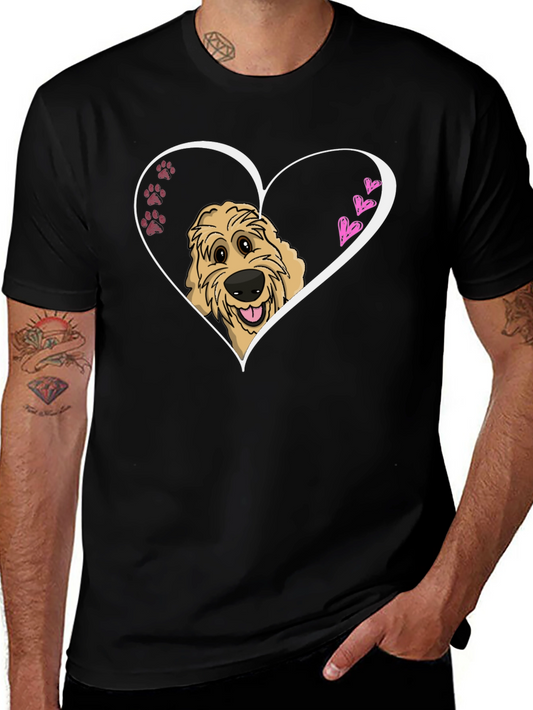 Dog Heart Graphic Black T-Shirt