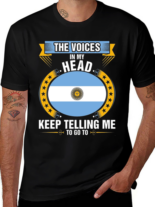 Argentina Flag T-Shirt: Voices in My Head