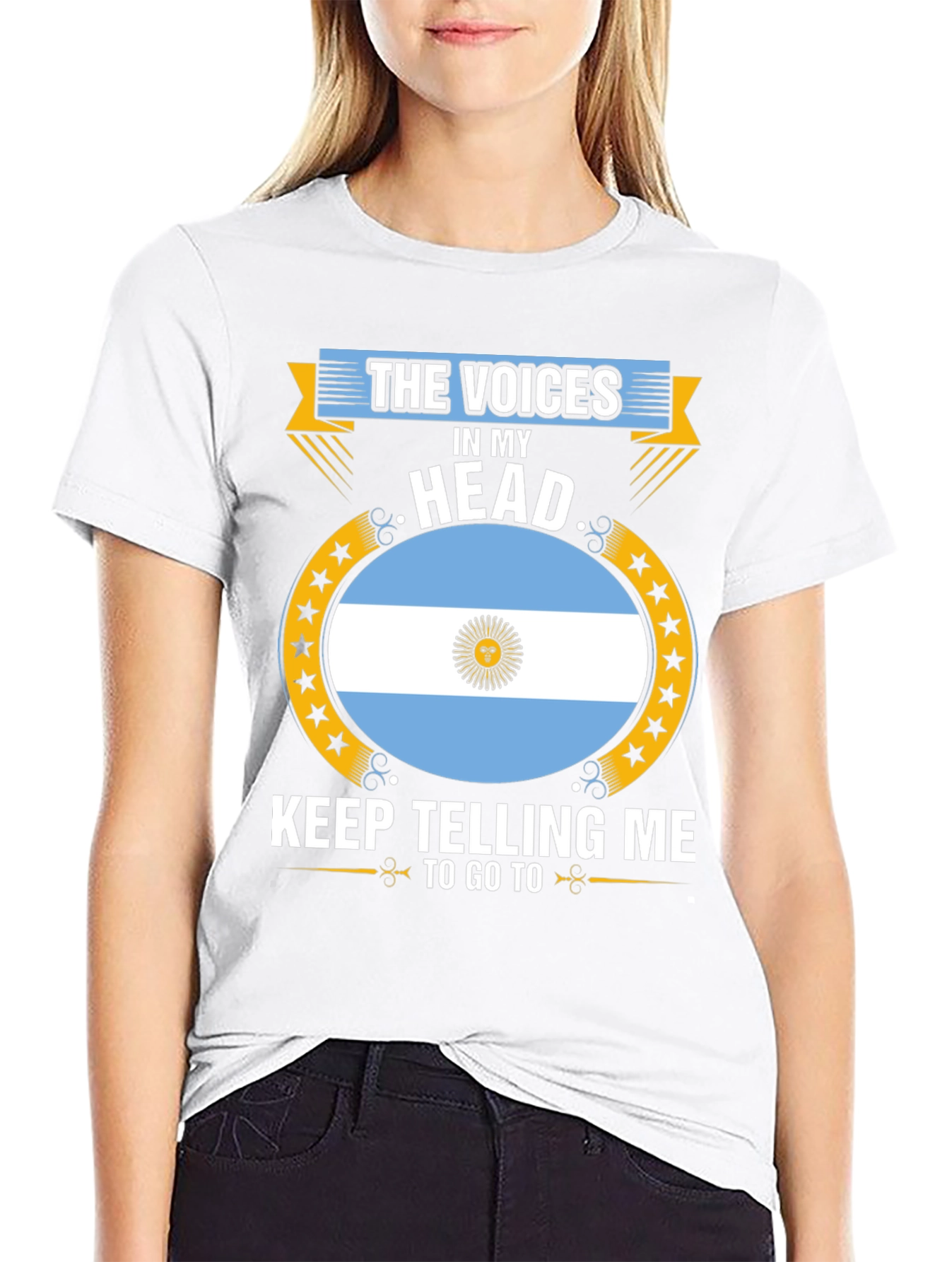 Argentina Flag T-Shirt: Voices in My Head