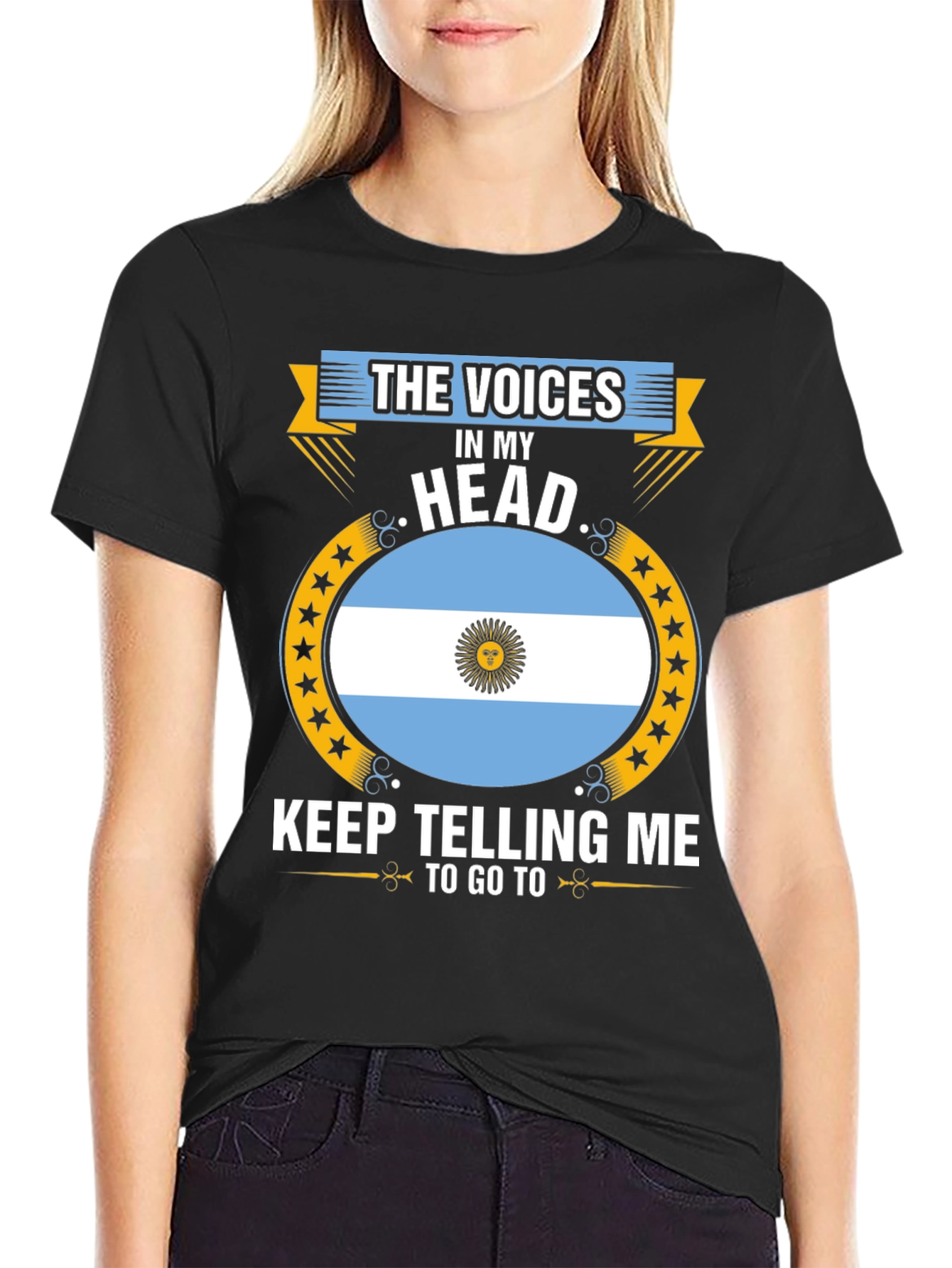 Argentina Flag T-Shirt: Voices in My Head