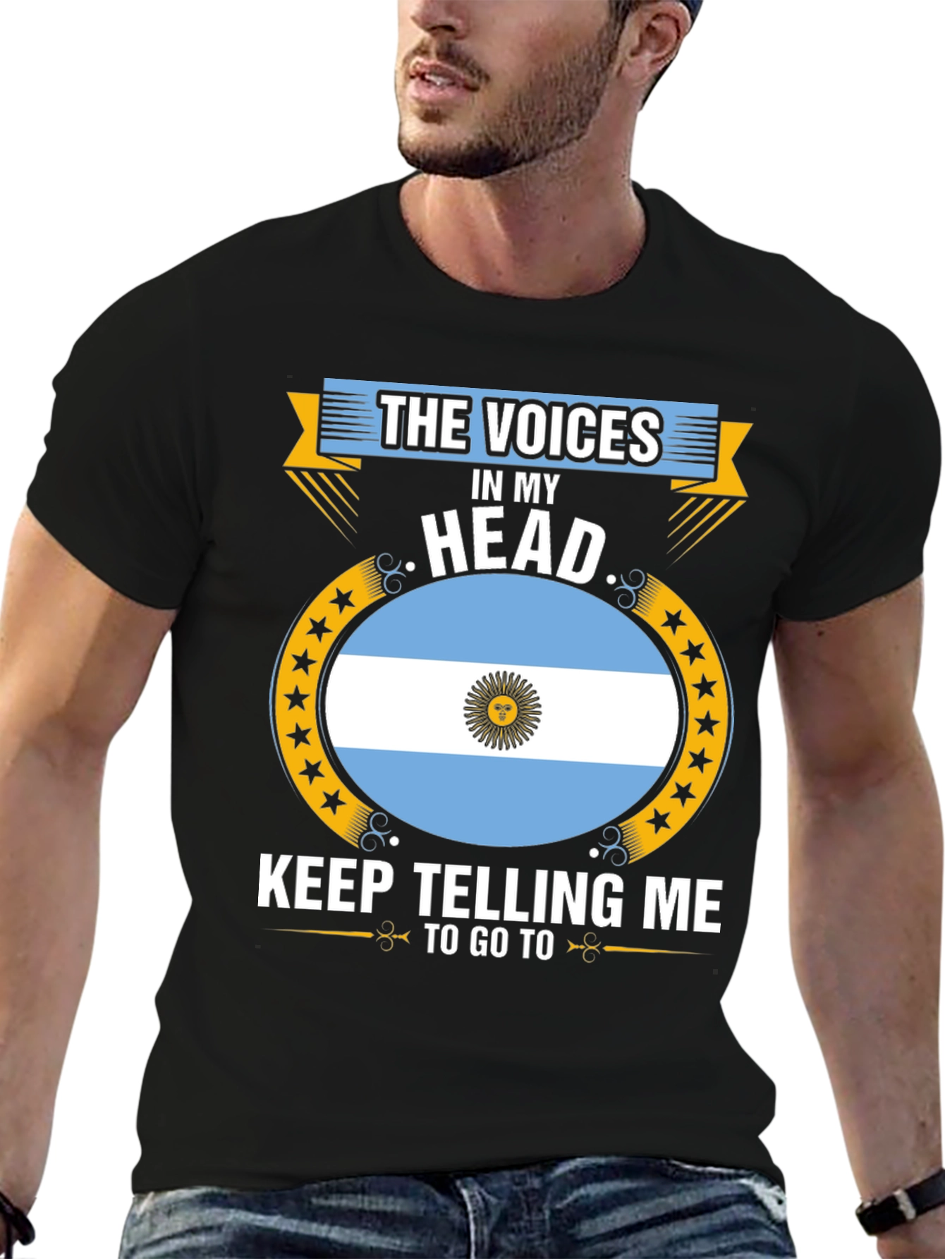 Argentina Flag T-Shirt: Voices in My Head