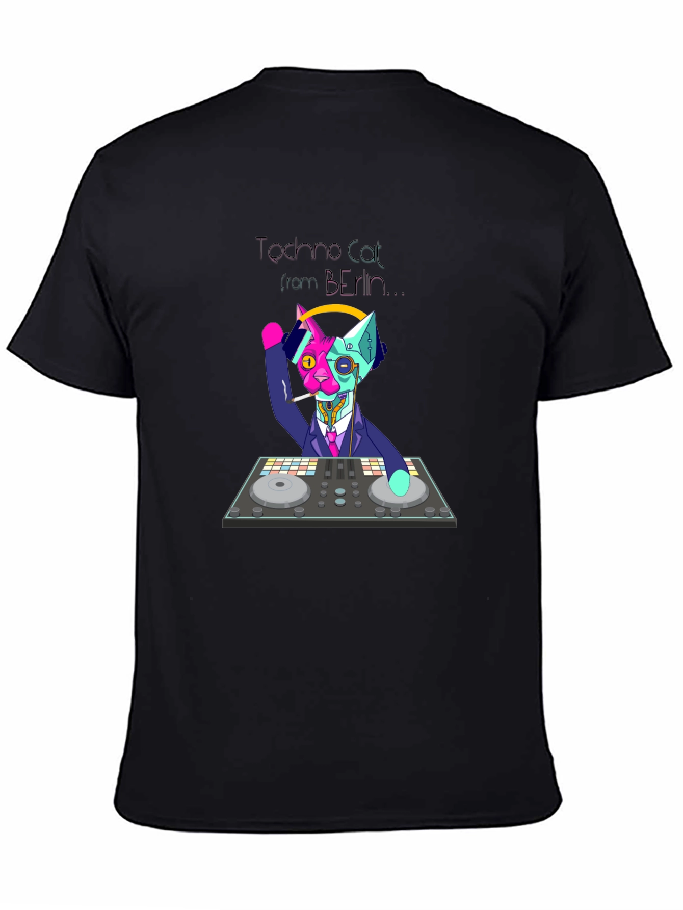 Techno Cat Berlin T-Shirt - DJ Cat Tee