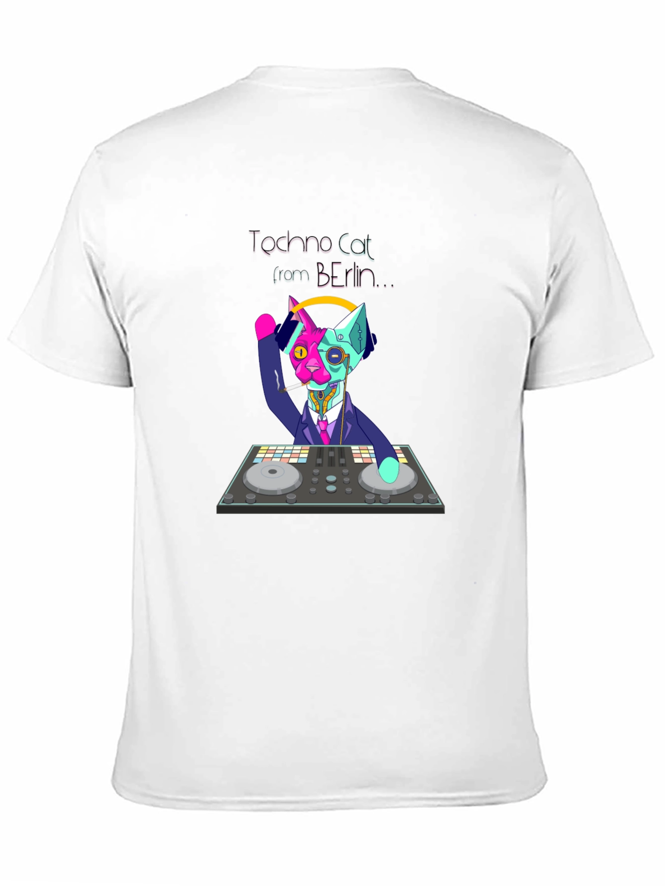 Techno Cat Berlin T-Shirt - DJ Cat Tee