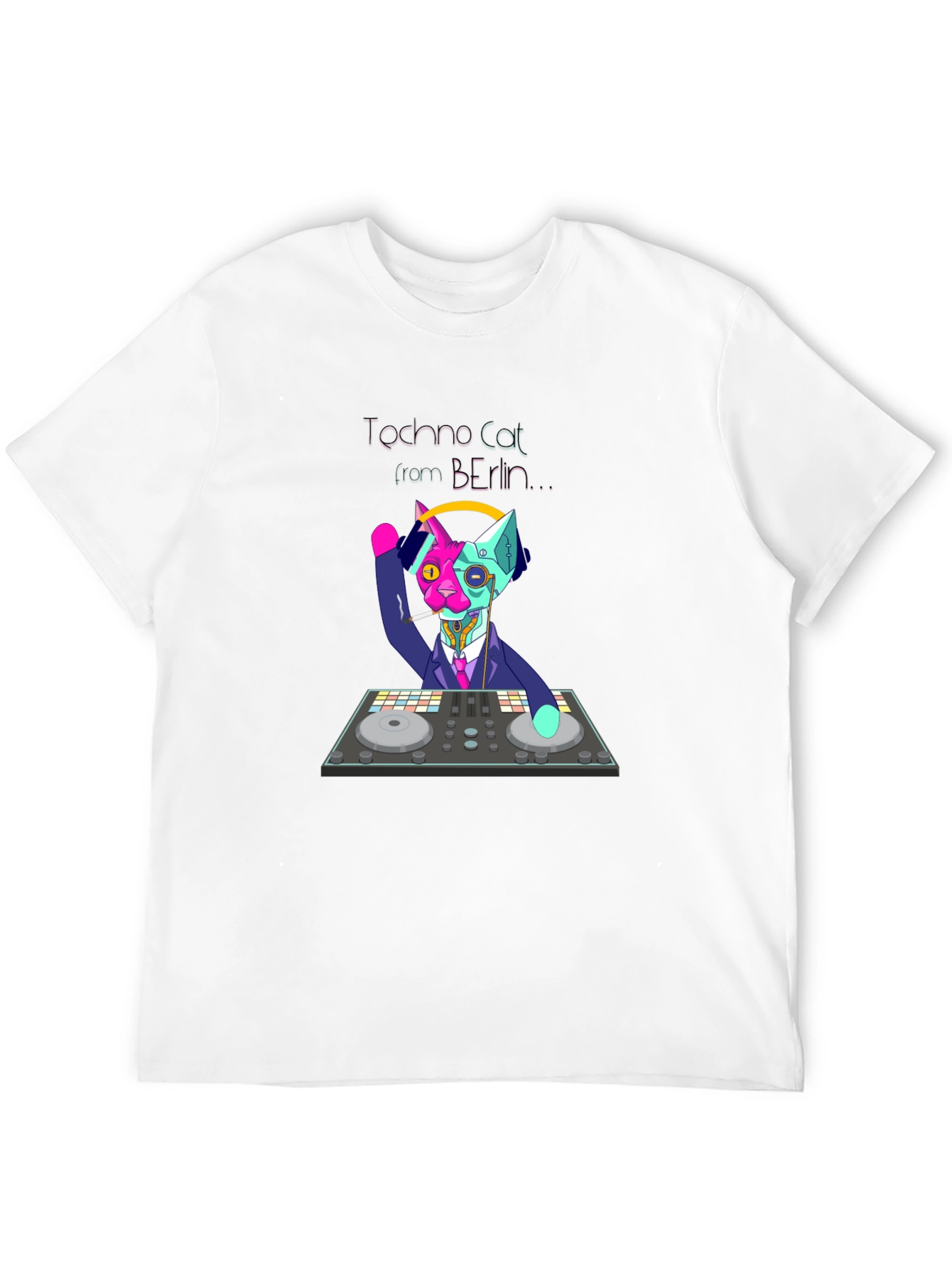 Techno Cat Berlin T-Shirt - DJ Cat Tee