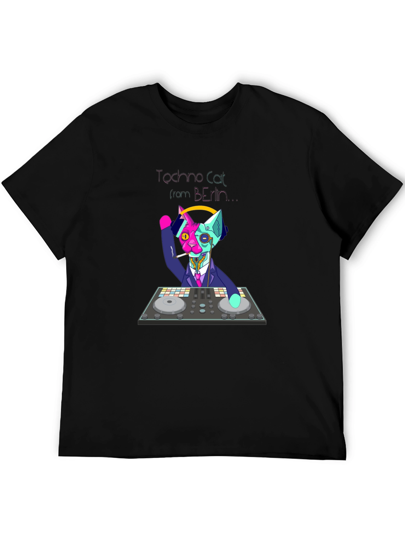 Techno Cat Berlin T-Shirt - DJ Cat Tee