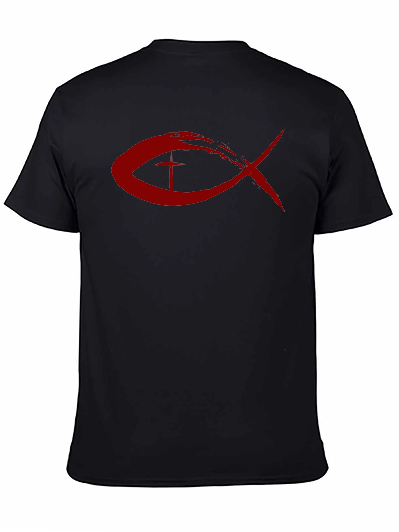 Christian Fish Symbol T-Shirt - Red Design