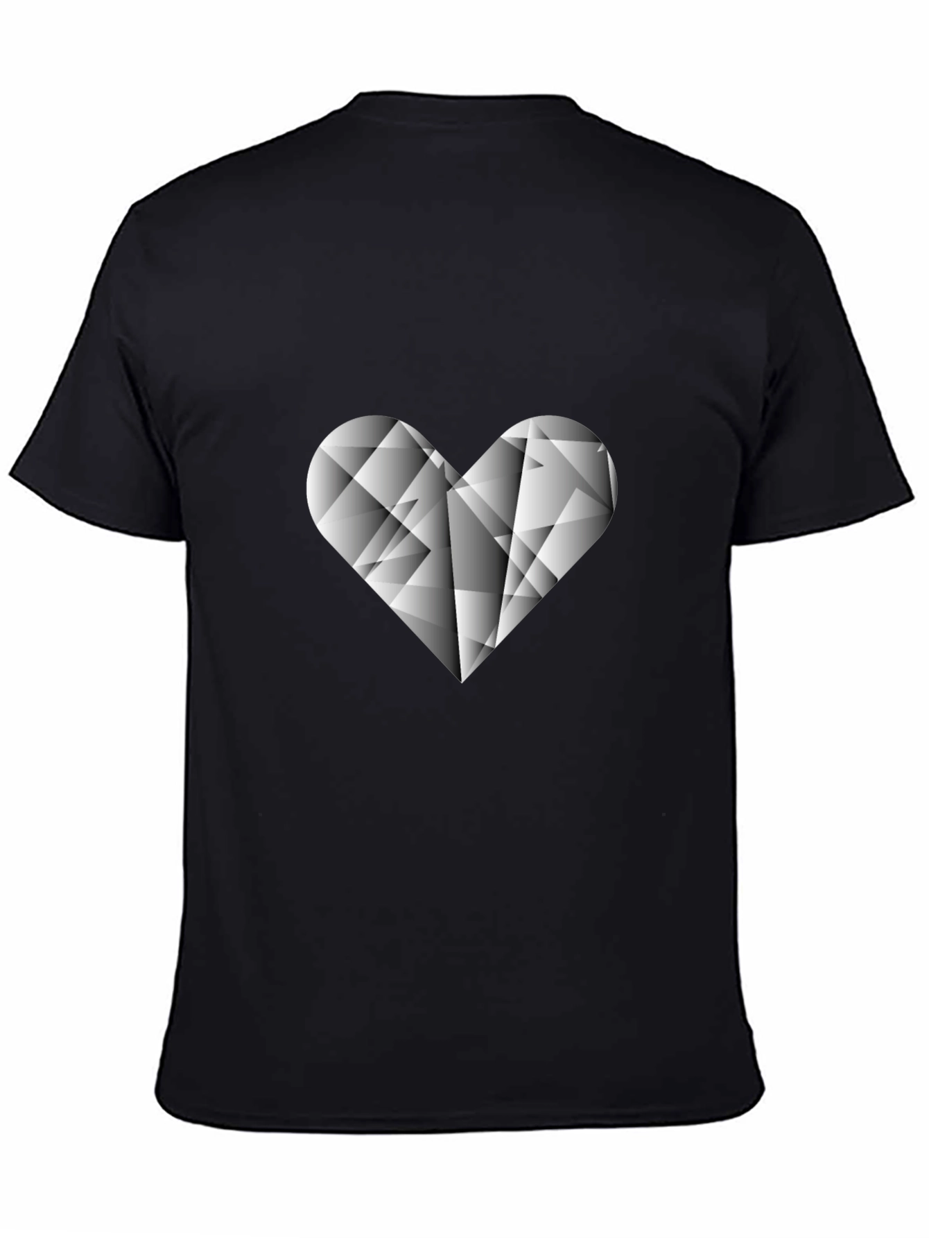 Geometric Heart Graphic Tee - Stylish Black T-Shirt